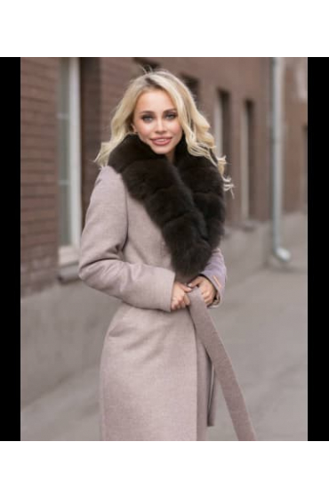 Пальто кашемировое с мехом песца Alysson